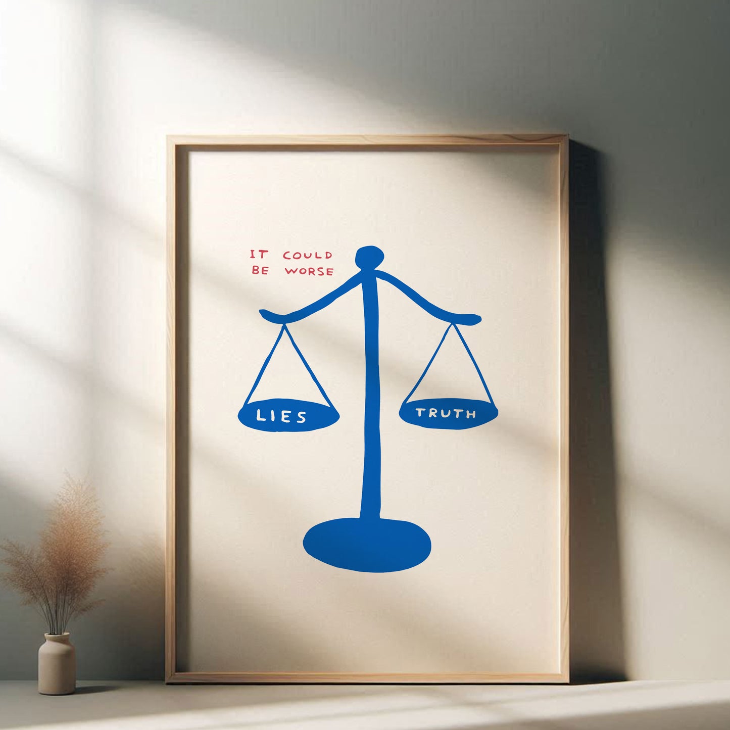 David Shrigley - It Could Be Worse, Quirky Wall Art, Pop Art Decor, Funny Poster, Contemporary Home Gallery, Humorous Decor, Shrigley Print