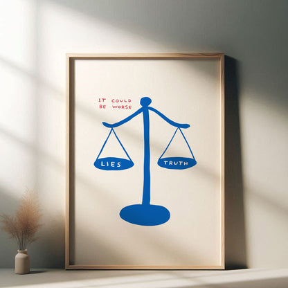 David Shrigley - It Could Be Worse, Quirky Wall Art, Pop Art Decor, Funny Poster, Contemporary Home Gallery, Humorous Decor, Shrigley Print