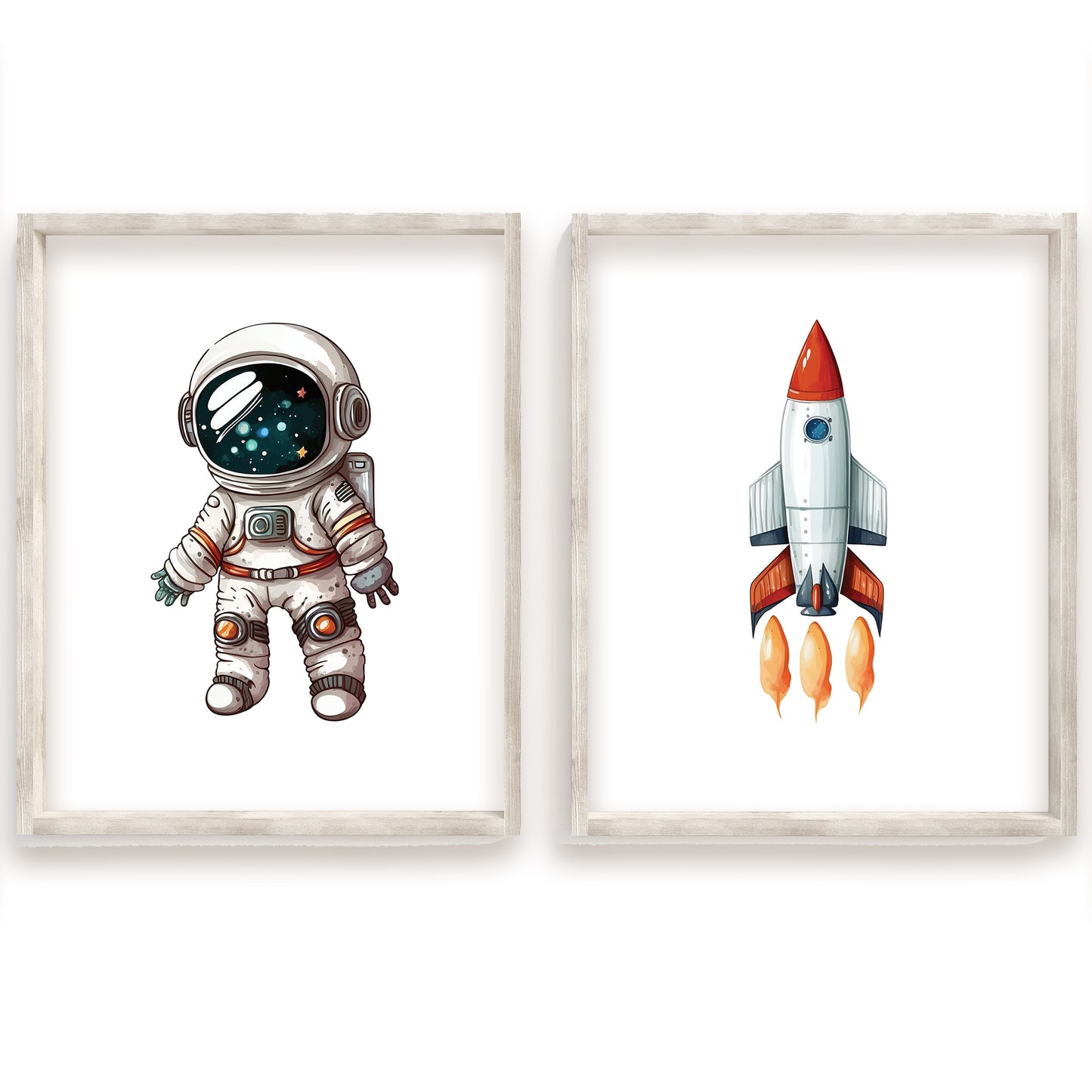 Watercolor Outer Space Name Sign, Personalized Space Adventure Print, Custom Kids Wall Decor, Whimsical Nursery Art, Cosmic Space Print Set, Charming Outer Space Room Decor for Kids and Babies