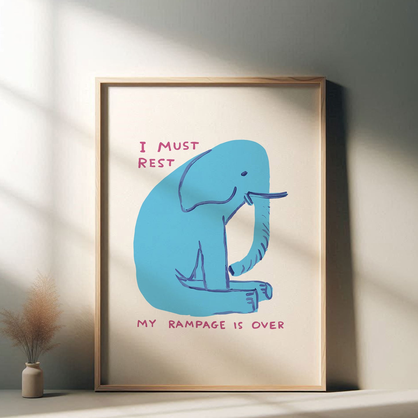 David Shrigley - I Must Rest, Quirky Wall Art, Pop Art Decor, Funny Poster, Contemporary Home Gallery, Humorous Decor, Art