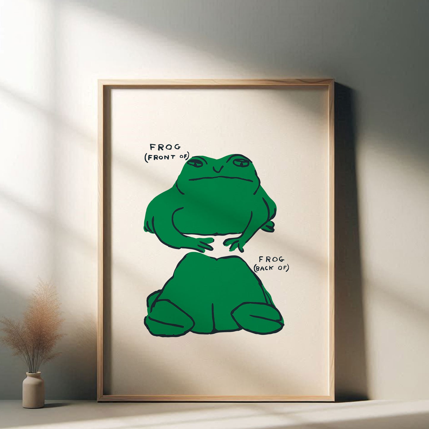 David Shrigley - Frog Front Of, Quirky Wall Art, Pop Art Decor, Funny Poster, Contemporary Home Gallery, Humorous Decor, Art, Shrigley Print