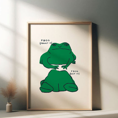 David Shrigley - Frog Front Of, Quirky Wall Art, Pop Art Decor, Funny Poster, Contemporary Home Gallery, Humorous Decor, Art, Shrigley Print