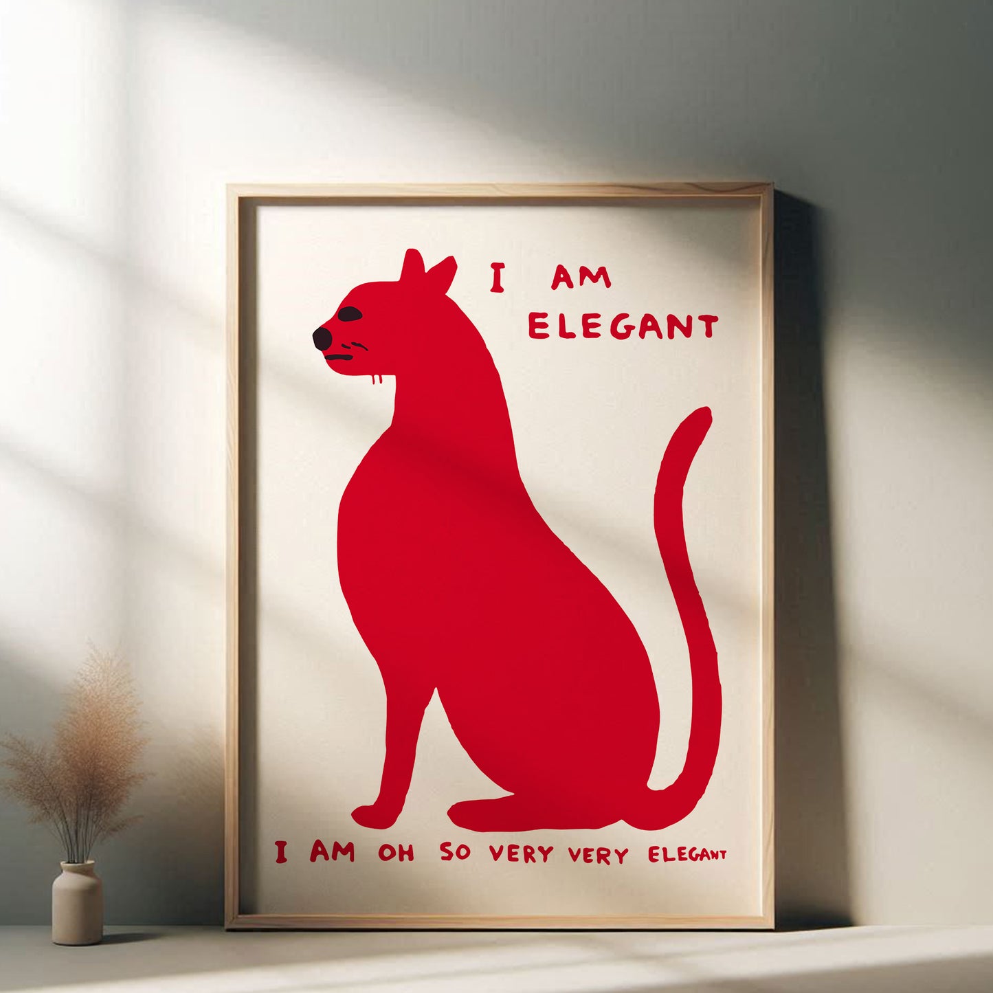 David Shrigley - I Am Elegant, Quirky Wall Art, Pop Art Decor, Funny Poster, Contemporary Home Gallery, Humorous Decor, Art, Shrigley Print