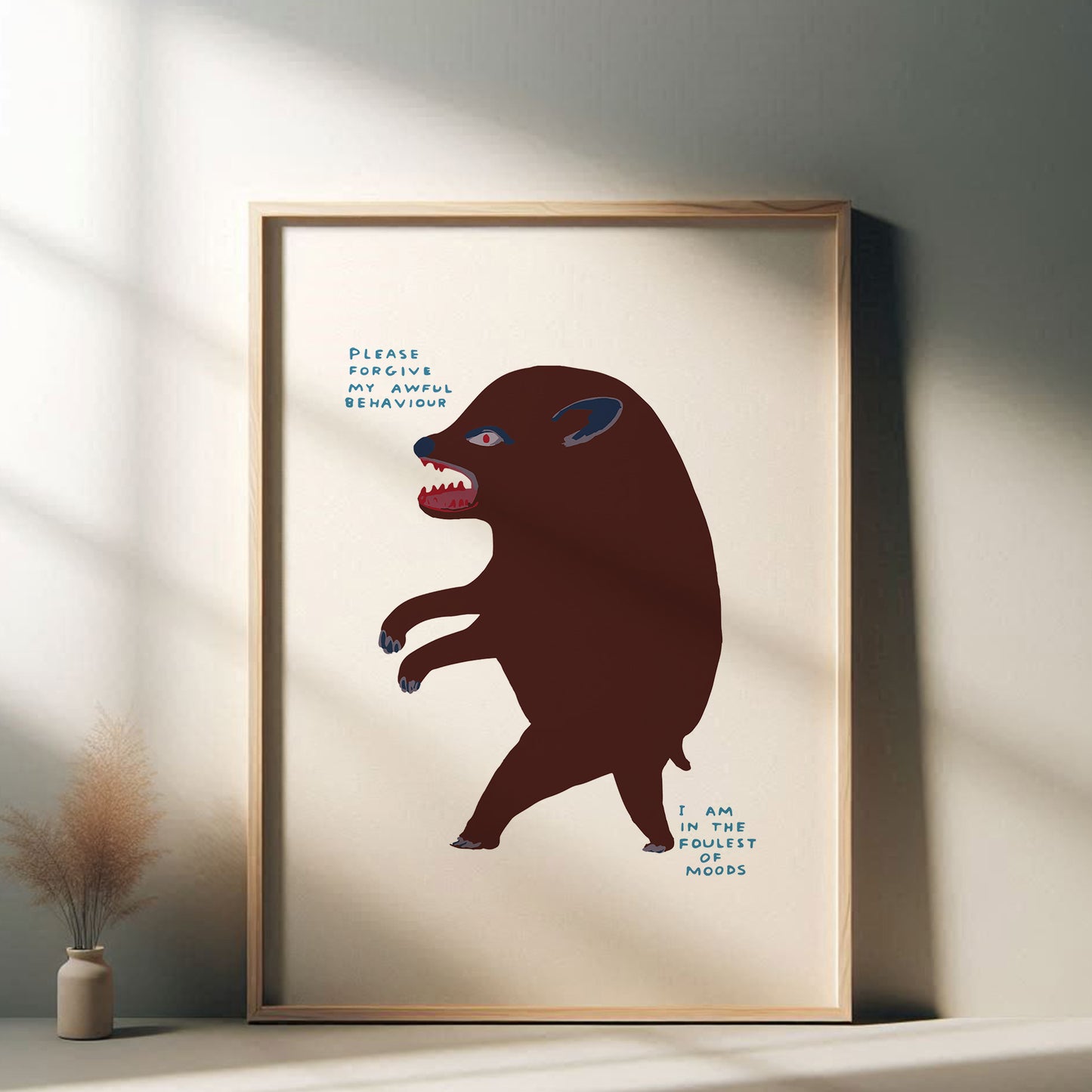 David Shrigley - Please Forgive My Awful Behaviour, Quirky Wall Art, Pop Art Decor, Funny Poster, Contemporary Home Gallery, Humorous Decor