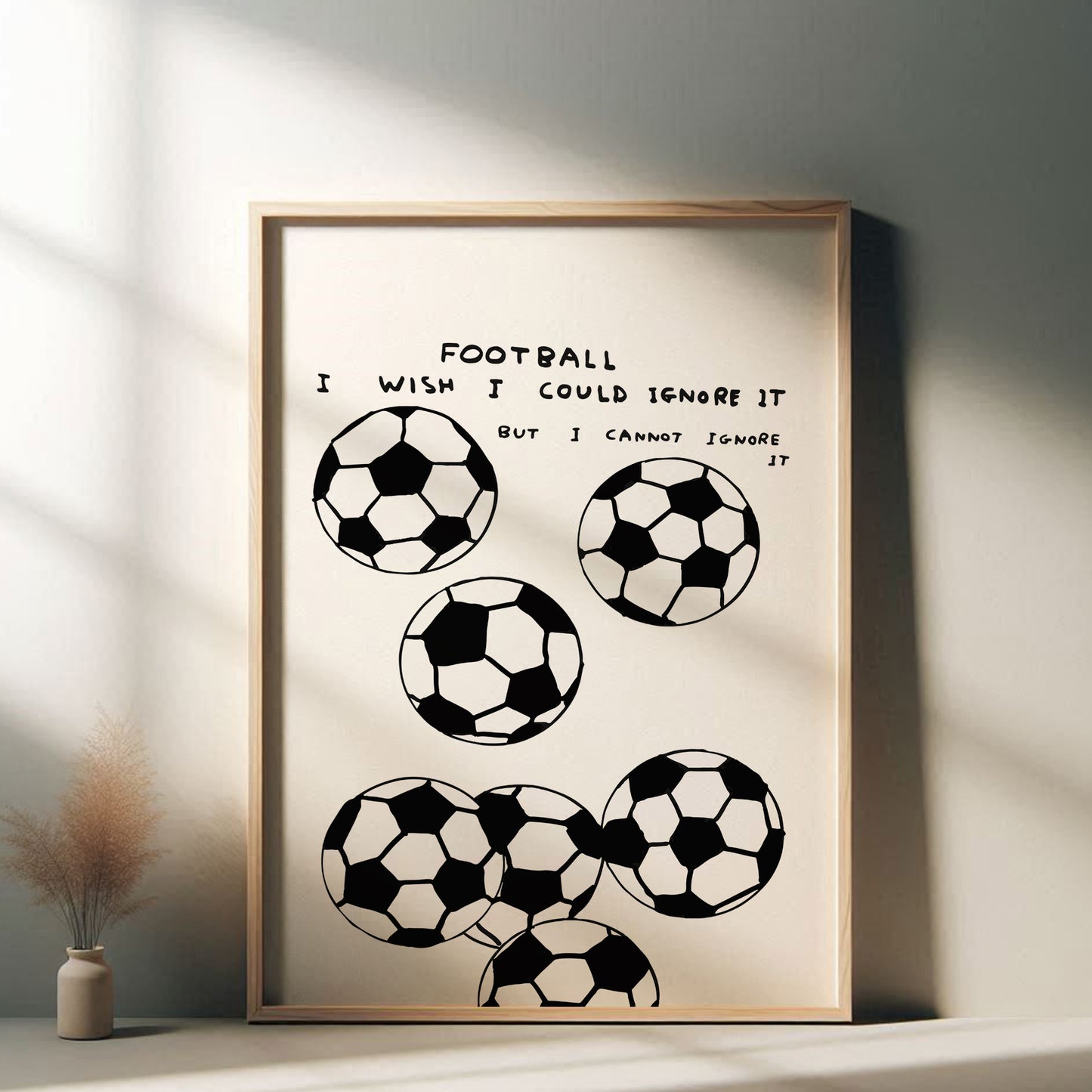 David Shrigley - Football, Quirky Wall Art, Pop Art Decor, Funny Poster, Contemporary Home Gallery, Humorous Decor, Art
