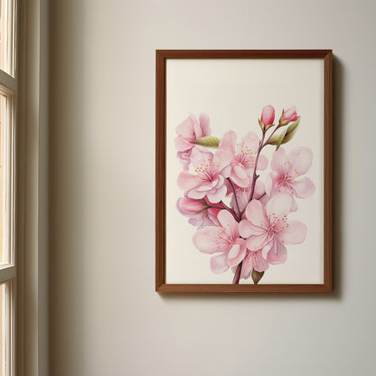 Pink Sakura Name Sign, Personalized Cherry Blossom Print, Custom Kids Wall Decor, Floral Nursery Art, Sakura Blossom Print Set, Pink Sakura Room Decor