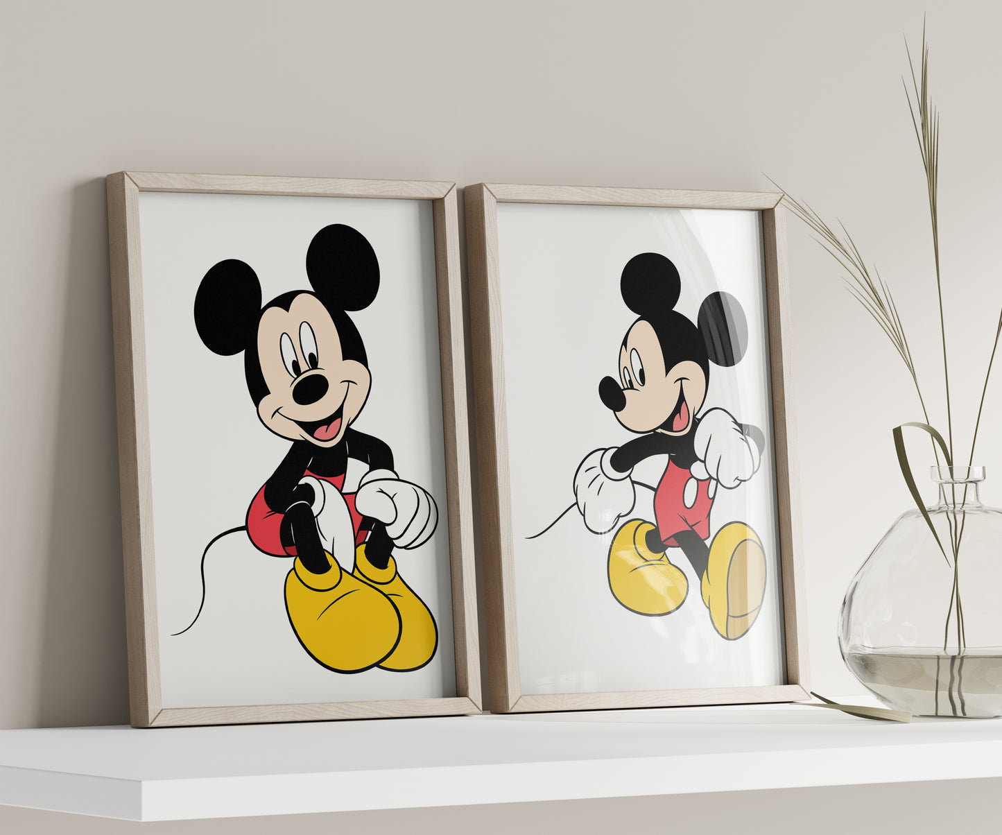 Personalized Mickey Mouse Name Sign, Custom Mickey Print, Watercolor Disney Nursery Art, Kids Room Wall Decor, Cartoon Character Poster