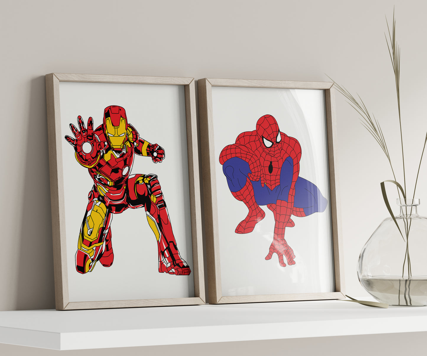 Personalized Superhero Art, Custom Marvel Avengers Print, Kids Name Sign, Heroic Nursery Decor, Watercolor Wall Art, Custom Superhero Print
