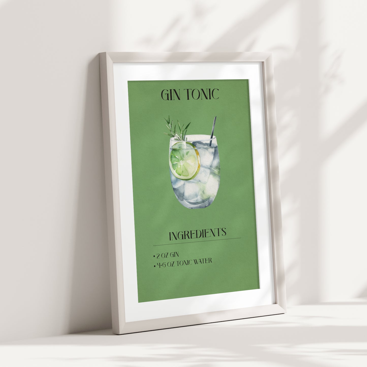 Gin Tonic, Gin Tonic Print, Cocktail Print, Bar Decor, Cocktail Poster, Drink Sign, Trendy Wall Art, Alcohol Print, Alcohol Poster, Alcohol Decor