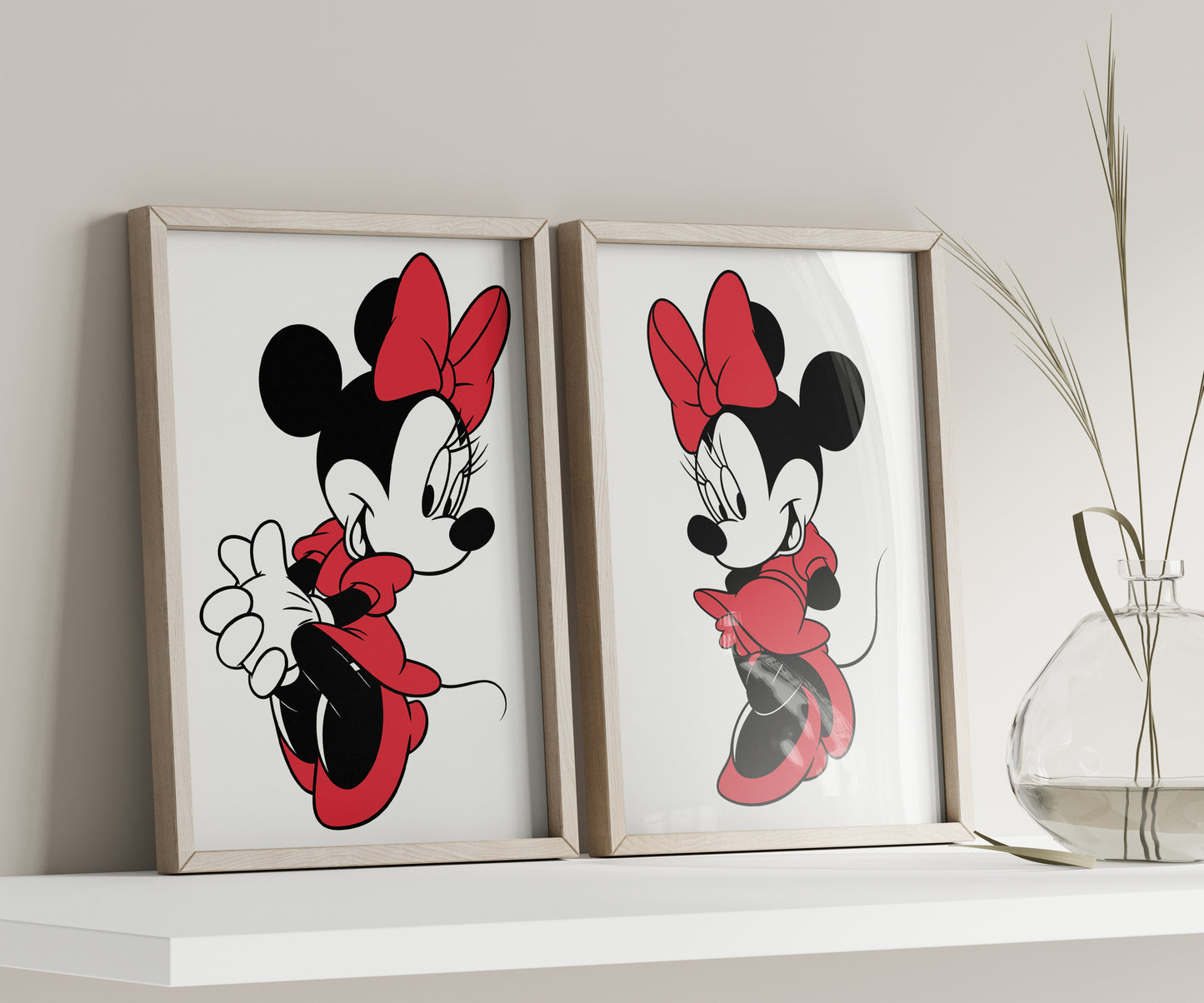 Custom Minnie Mouse Print, Personalized Name Sign, Minnie Nursery Art, Baby Room Decor, Kids Wall Art, Cartoon Character Poster