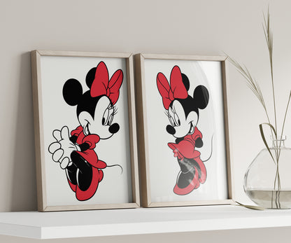 Custom Minnie Mouse Print, Personalized Name Sign, Minnie Nursery Art, Baby Room Decor, Kids Wall Art, Cartoon Character Poster