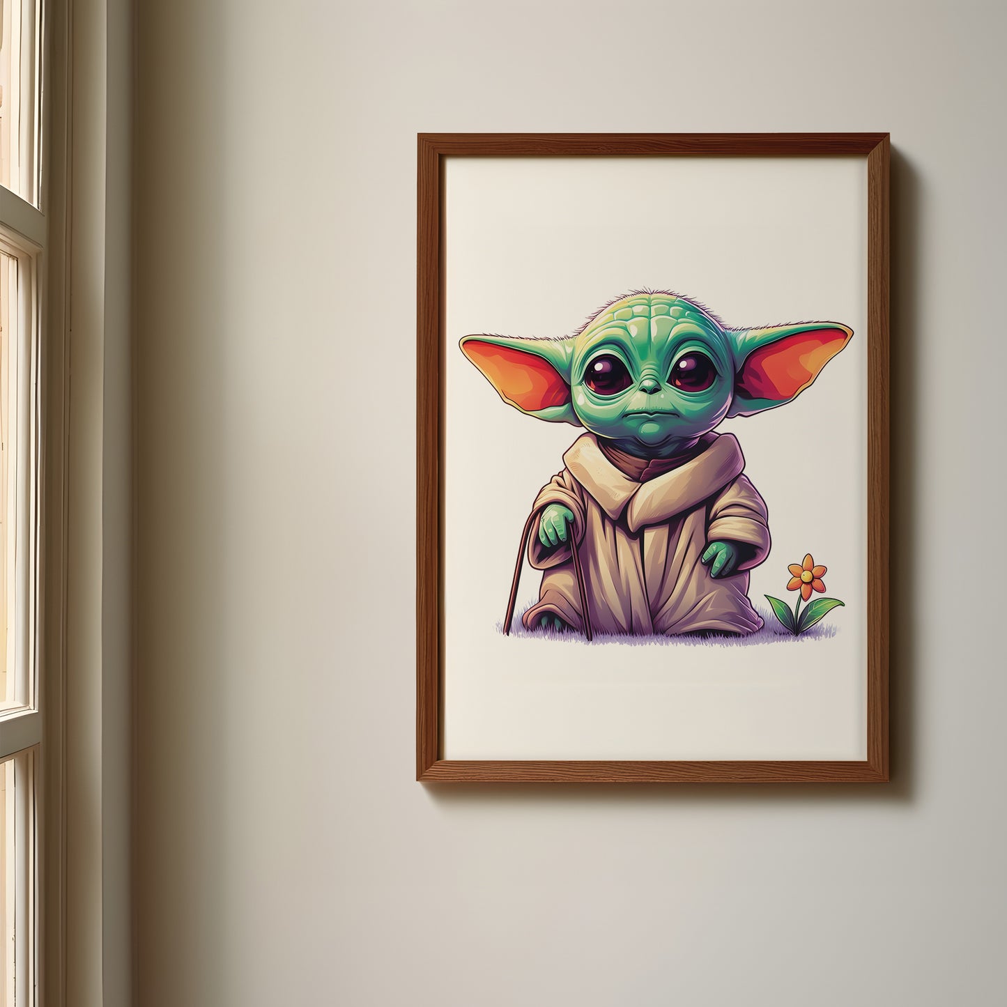 Baby Yoda Name Sign, Personalized Grogu Print, Custom Kids Wall Decor, Star Wars Nursery Art, Mandalorian Print Set, Baby Yoda Room Decor