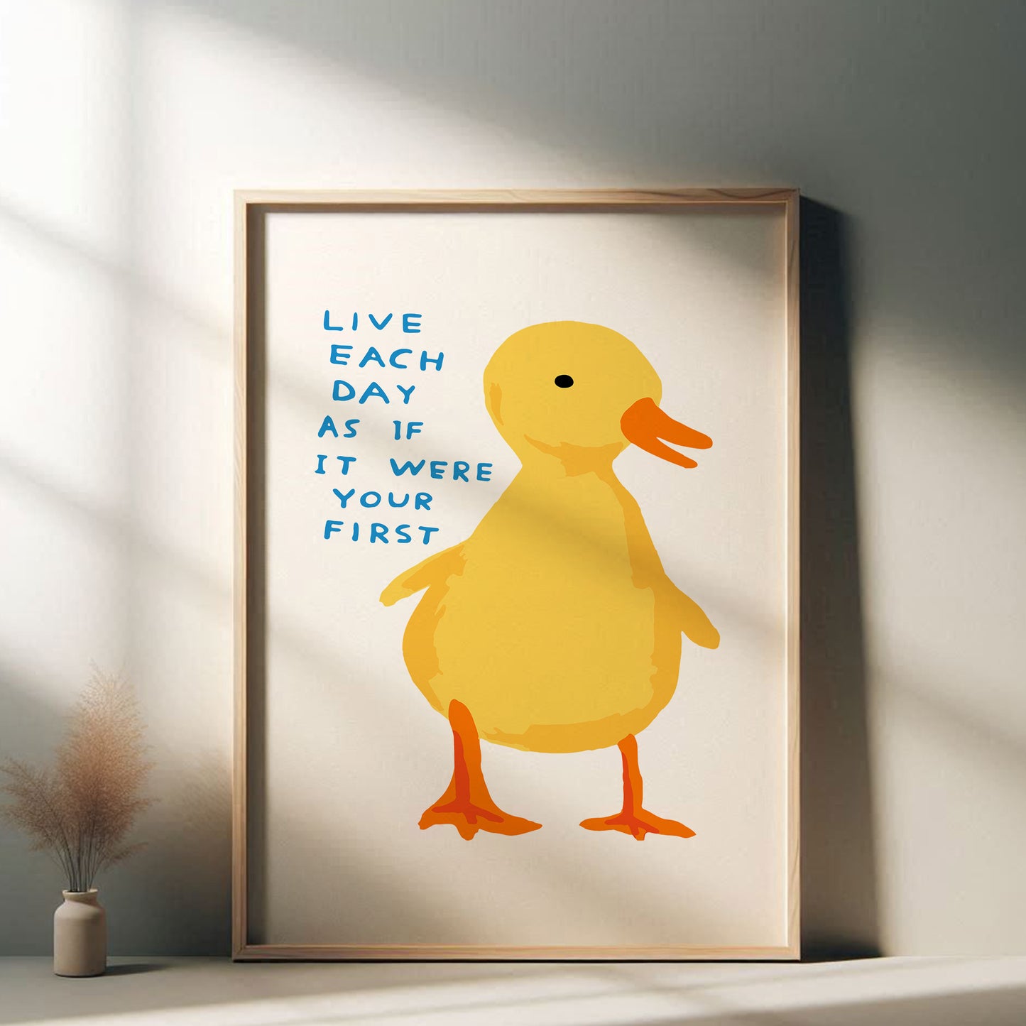 David Shrigley - Live Each Day, Quirky Wall Art, Pop Art Decor, Funny Poster, Contemporary Home Gallery, Humorous Decor