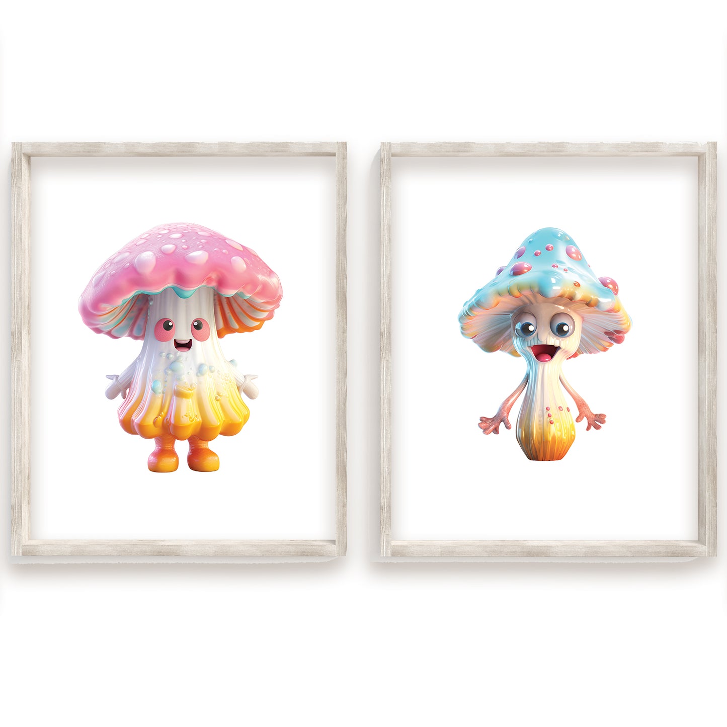 Cute Baby Mushrooms, Cozy Nursery Art, Cuddly Forest Friends, Storytime Decor, Baby Mushroom With Book, Sleepy Toadstool, Baby Fungi Print, Playful Mushroom Cap, Woodland Wall Art, Baby Spore Poster, Fungi Friends, Kids Room Decor
