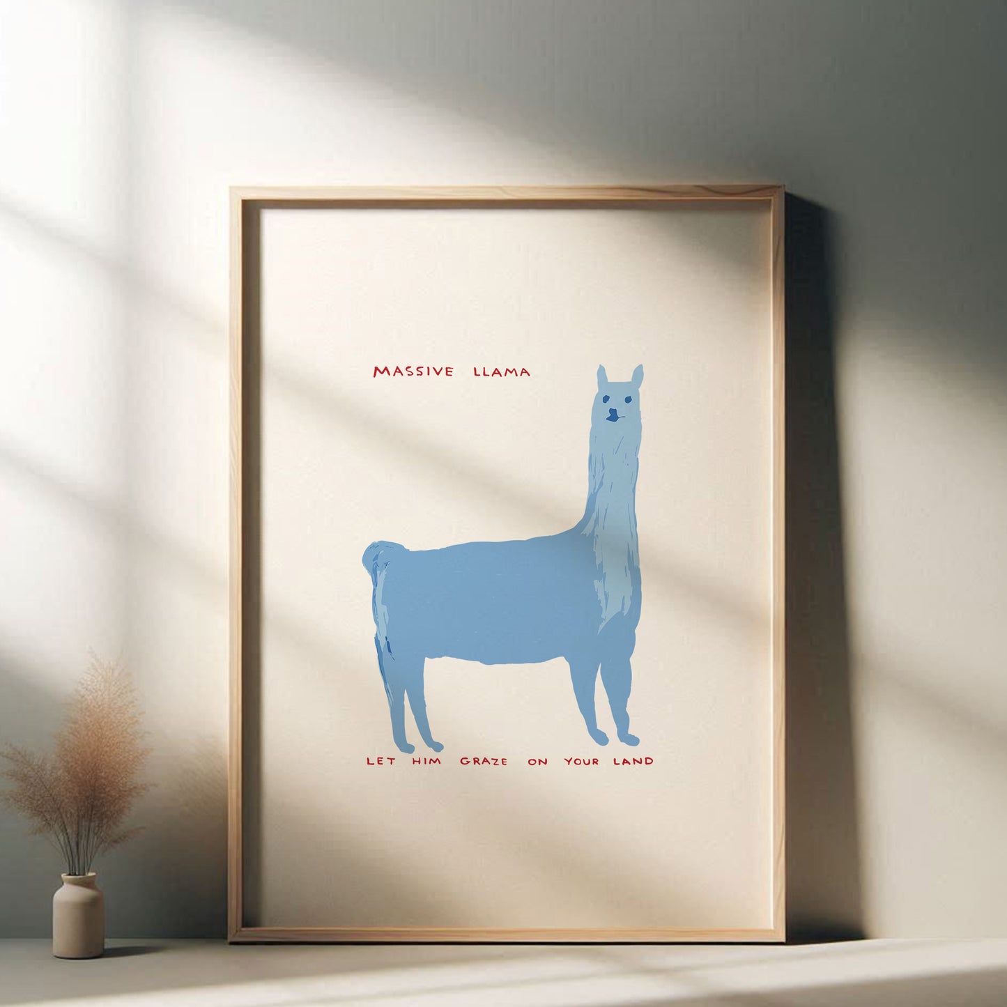 David Shrigley - Massive Llama, Quirky Wall Art, Pop Art Decor, Funny Poster, Contemporary Home Gallery, Humorous Decor, Art