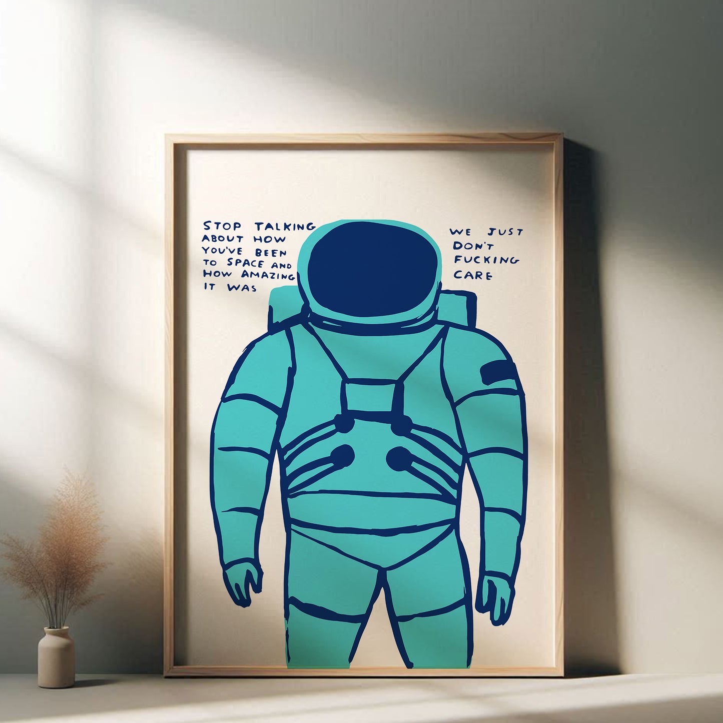 David Shrigley - Stop Talking, Quirky Wall Art, Pop Art Decor, Funny Poster, Contemporary Home Gallery, Humorous Decor, Art, Shrigley Print