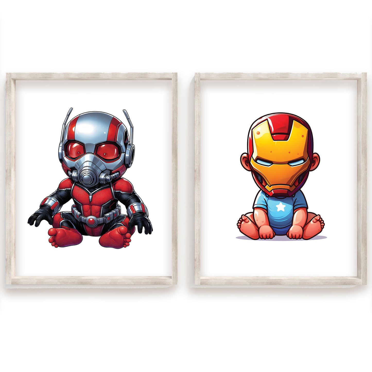Baby Superhero Art, Watercolor Marvel Prints, Tiny Avengers Nursery Decor, Cute Hero Wall Art, Captain America, Black Panther, Iron Man, Hulk, Spiderman
