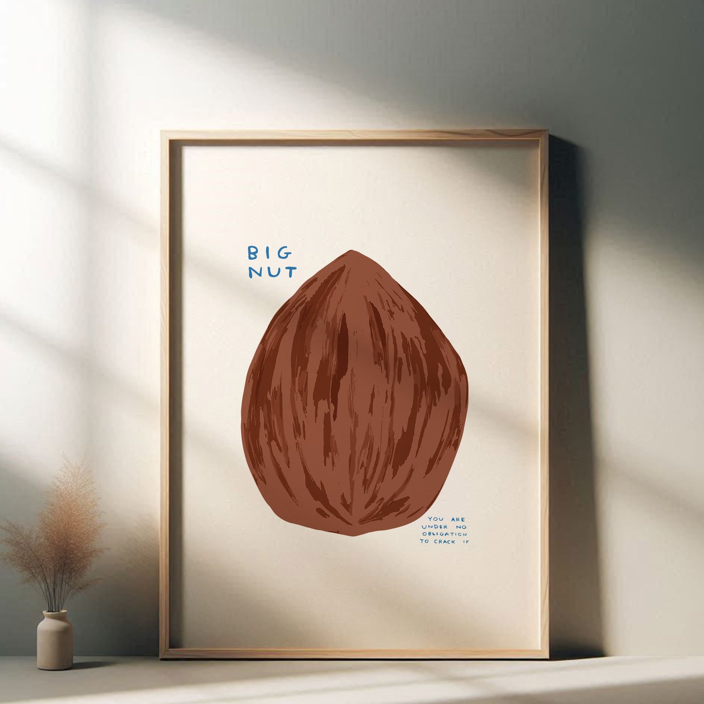 David Shrigley - Big Nut, Quirky Wall Art, Pop Art Decor, Funny Poster, Contemporary Home Gallery, Humorous Decor