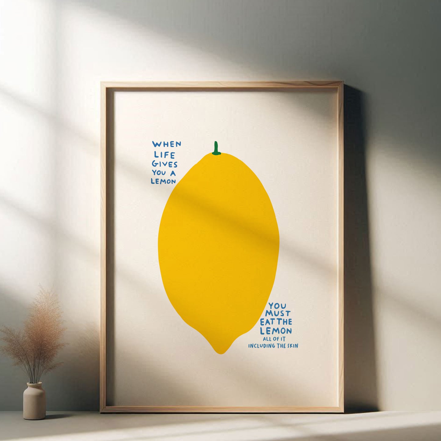 David Shrigley - Lemon, Quirky Wall Art, Pop Art Decor, Funny Poster, Contemporary Home Gallery, Humorous Decor, Art, Shrigley Print