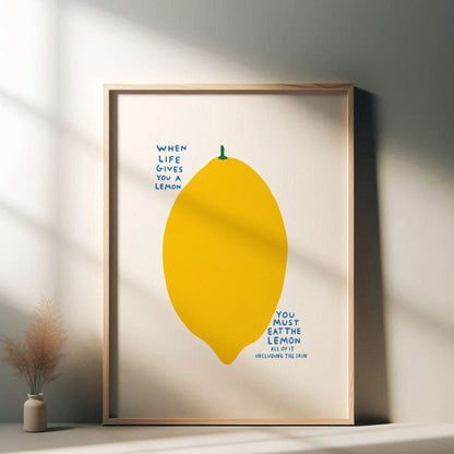 David Shrigley - Lemon, Quirky Wall Art, Pop Art Decor, Funny Poster, Contemporary Home Gallery, Humorous Decor, Art, Shrigley Print