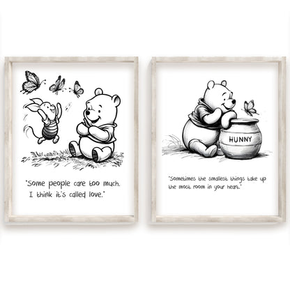 Winnie the Pooh Print, Honey Pot Quote Art, Watercolor Nursery Decor, Kids Room Wall Art, Disney Bear Poster