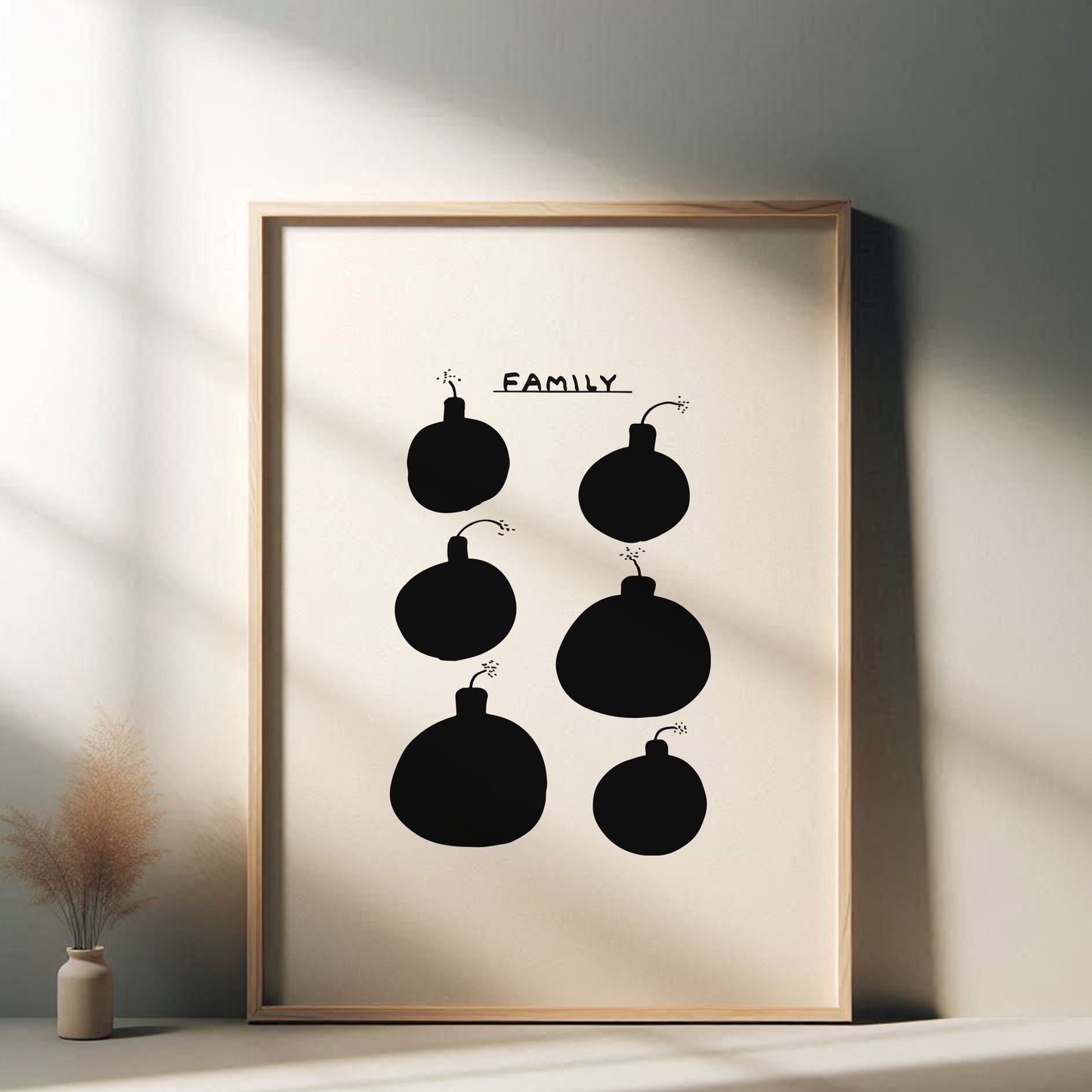 David Shrigley - Family, Quirky Wall Art, Pop Art Decor, Funny Poster, Contemporary Home Gallery, Humorous Decor, Art, Shrigley Print