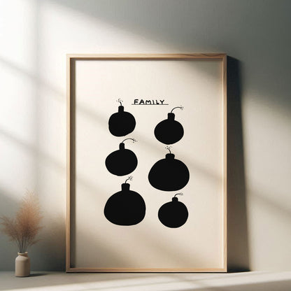 David Shrigley - Family, Quirky Wall Art, Pop Art Decor, Funny Poster, Contemporary Home Gallery, Humorous Decor, Art, Shrigley Print