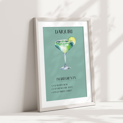 Daiquiri, Daiquiri Print, Cocktail Print, Bar Decor, Cocktail Poster, Drink Sign, Trendy Wall Art, Alcohol Print, Alcohol Poster, Alcohol Decor
