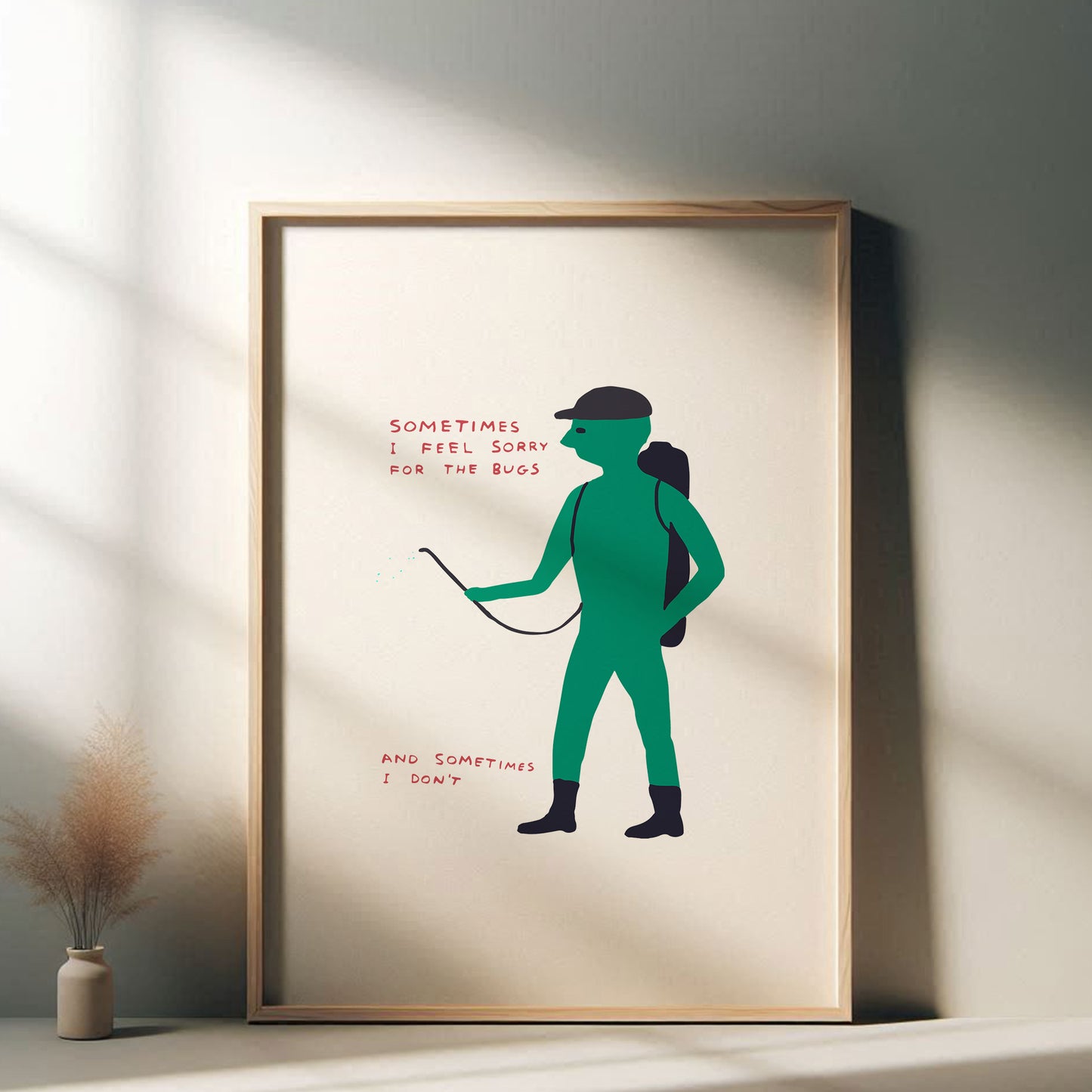 David Shrigley - Sometimes I Feel Sorry For Bugs, Quirky Wall Art, Pop Art Decor, Funny Poster, Contemporary Home Gallery, Humorous Decor