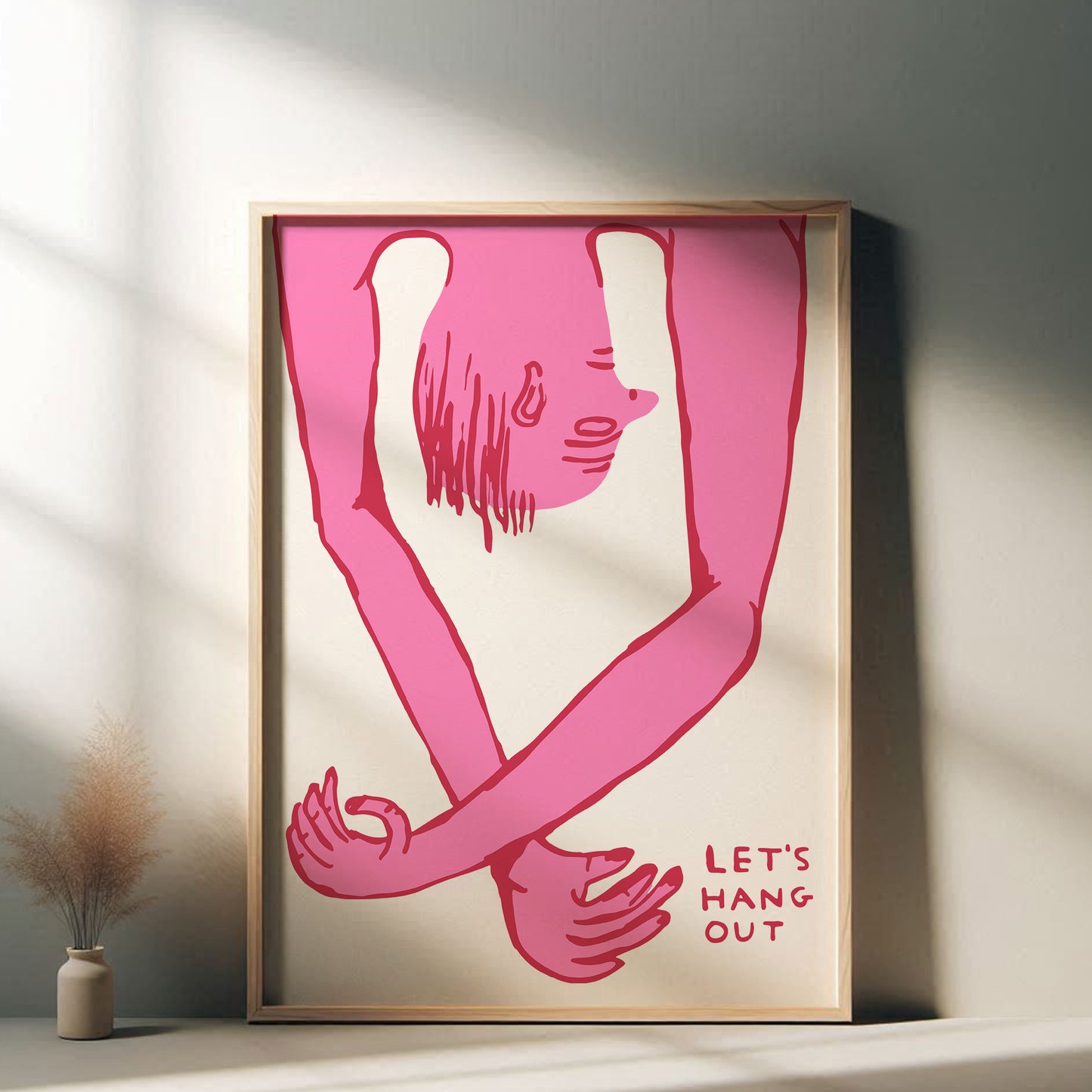 David Shrigley - Let's Hang Out, Quirky Wall Art, Pop Art Decor, Funny Poster, Contemporary Home Gallery, Humorous Decor, Art