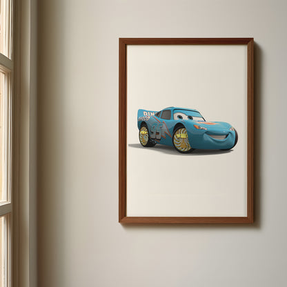 Cars Name Sign, Personalized Cars Print, Custom Kids Wall Decor, Pixar Nursery Art, Lightning McQueen Print Set, Cars Room Decor