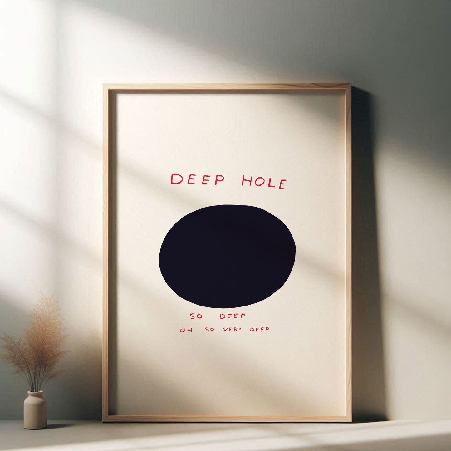 David Shrigley - Deep Hole, Quirky Wall Art, Pop Art Decor, Funny Poster, Contemporary Home Gallery, Humorous Decor, Art, Shrigley Print