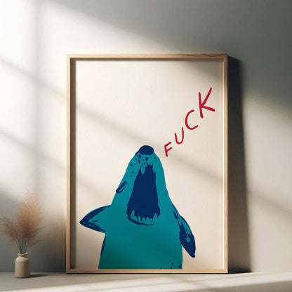 David Shrigley - Fuck, Quirky Wall Art, Pop Art Decor, Funny Poster, Contemporary Home Gallery, Humorous Decor, Art, Shrigley Print
