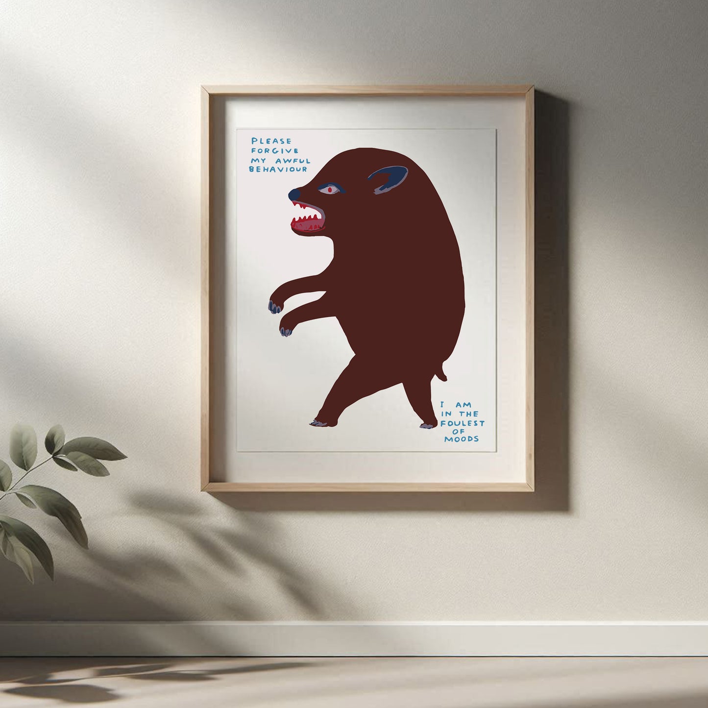 David Shrigley - Please Forgive My Awful Behaviour, Quirky Wall Art, Pop Art Decor, Funny Poster, Contemporary Home Gallery, Humorous Decor