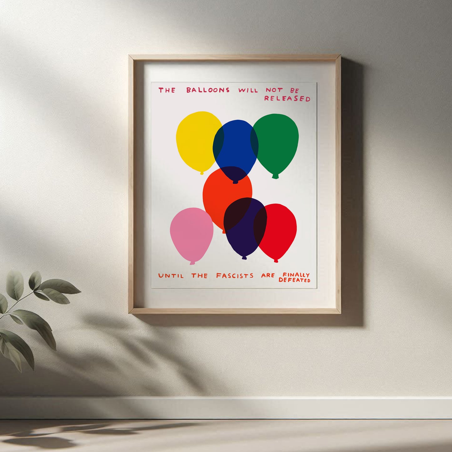 David Shrigley - The Balloons, Quirky Wall Art, Pop Art Decor, Funny Poster, Contemporary Home Gallery, Humorous Decor, Art