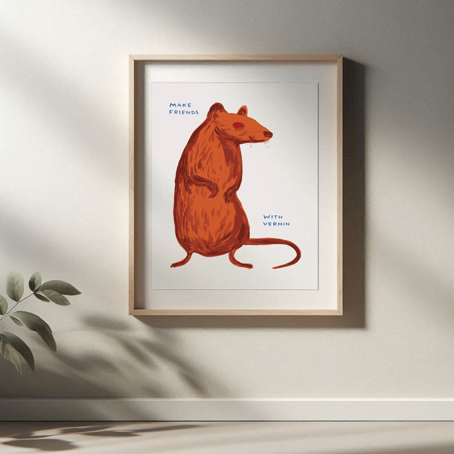 David Shrigley - Make Friends With Vermin, Quirky Wall Art, Pop Art Decor, Funny Poster, Contemporary Home Gallery, Humorous Decor, Art