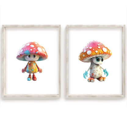 Cute Baby Mushrooms, Cozy Nursery Art, Cuddly Forest Friends, Storytime Decor, Baby Mushroom With Book, Sleepy Toadstool, Baby Fungi Print, Playful Mushroom Cap, Woodland Wall Art, Baby Spore Poster, Fungi Friends, Kids Room Decor
