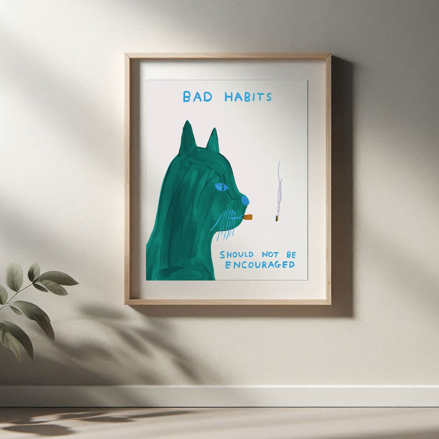 David Shrigley - Bad Habits, Quirky Wall Art, Pop Art Decor, Funny Poster, Contemporary Home Gallery, Humorous Decor, Art