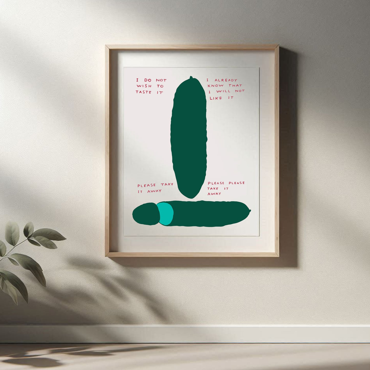 David Shrigley - I Do Not Wish, Quirky Wall Art, Pop Art Decor, Funny Poster, Contemporary Home Gallery, Humorous Decor, Art, Shrigley Print