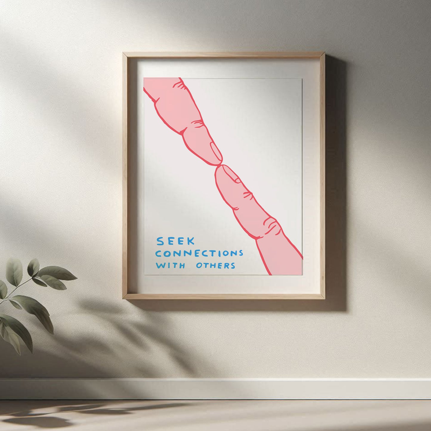 David Shrigley - Seek Connections, Quirky Wall Art, Pop Art Decor, Funny Poster, Contemporary Home Gallery, Humorous Decor, Art