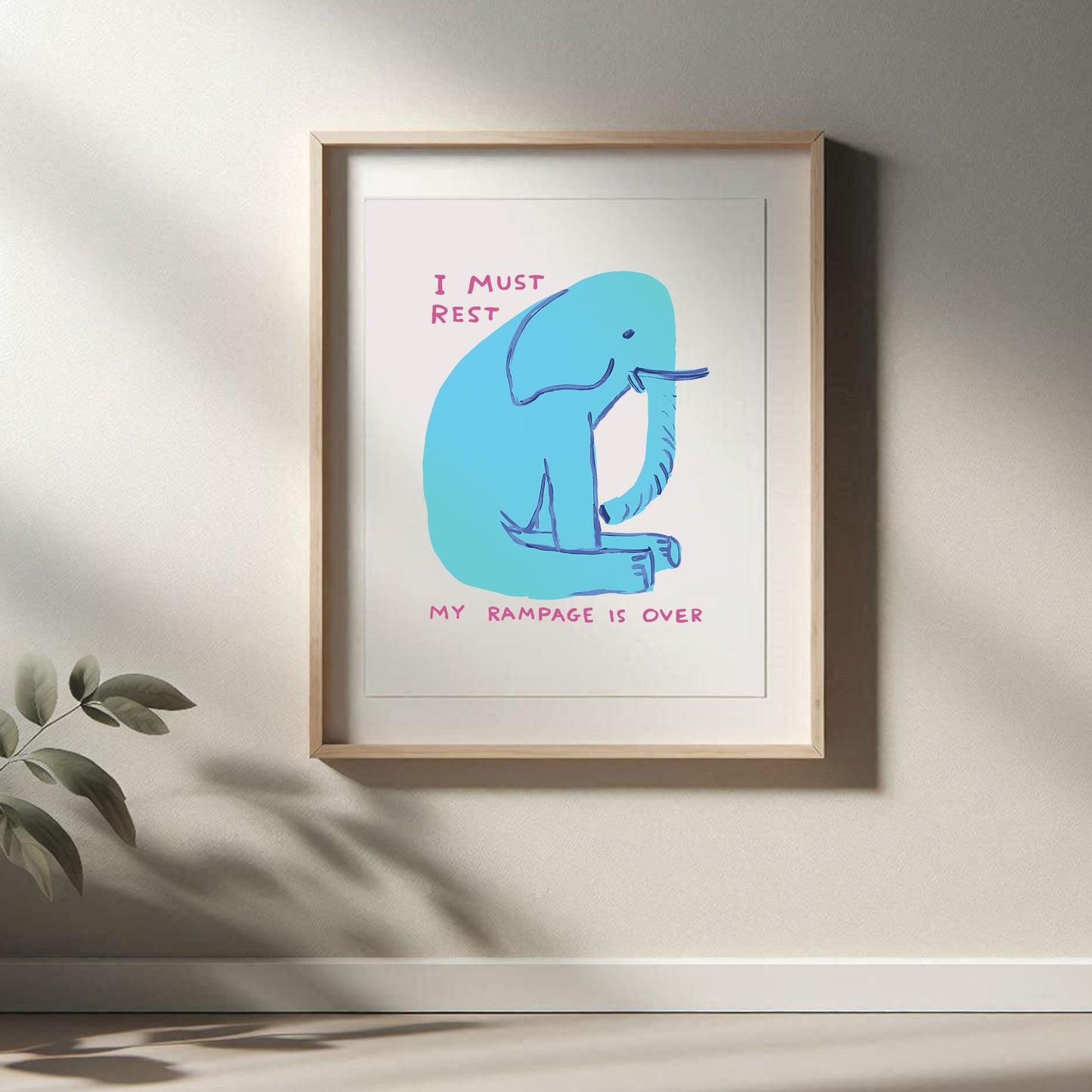 David Shrigley - I Must Rest, Quirky Wall Art, Pop Art Decor, Funny Poster, Contemporary Home Gallery, Humorous Decor, Art