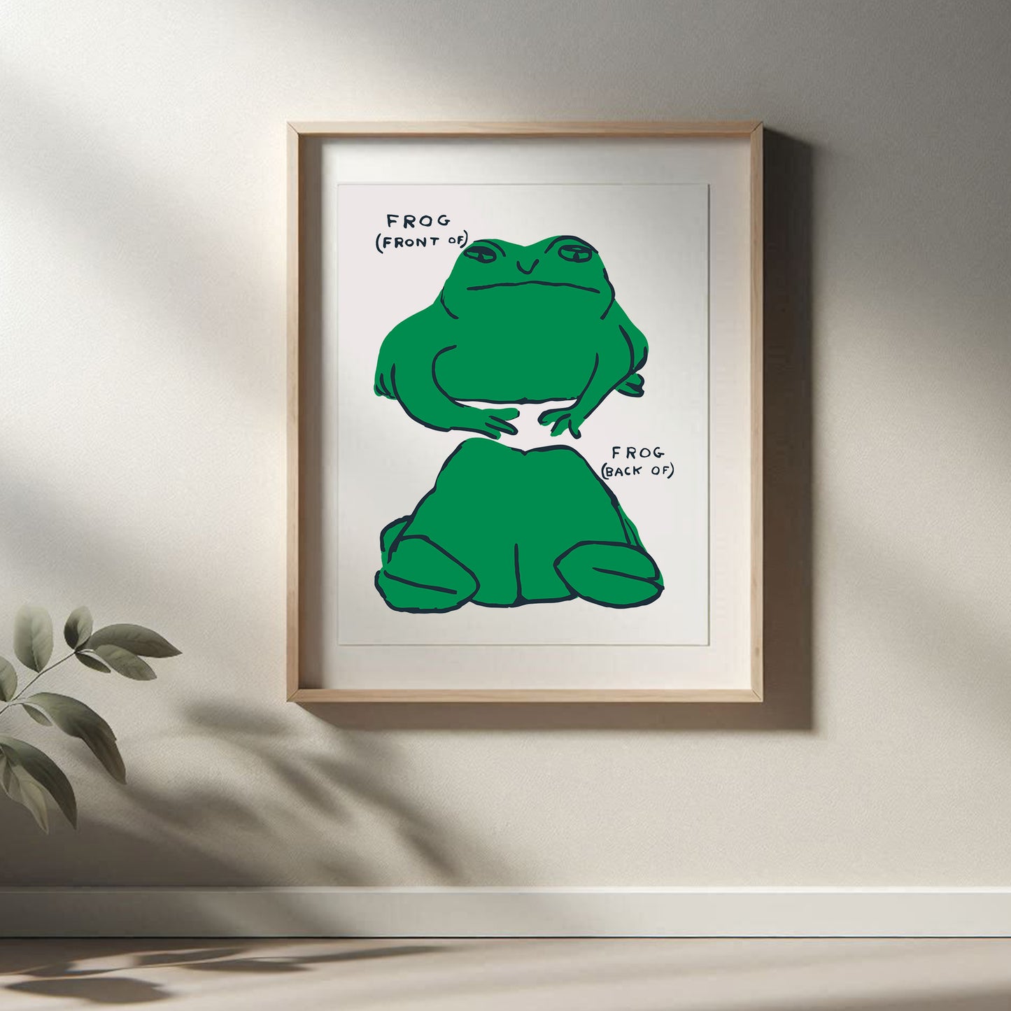 David Shrigley - Frog Front Of, Quirky Wall Art, Pop Art Decor, Funny Poster, Contemporary Home Gallery, Humorous Decor, Art, Shrigley Print