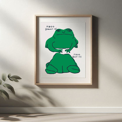 David Shrigley - Frog Front Of, Quirky Wall Art, Pop Art Decor, Funny Poster, Contemporary Home Gallery, Humorous Decor, Art, Shrigley Print