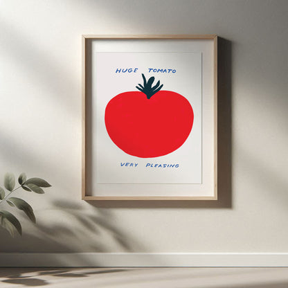 David Shrigley - Huge Tomato, Quirky Wall Art, Pop Art Decor, Funny Poster, Contemporary Home Gallery, Humorous Decor, Art, Shrigley Print