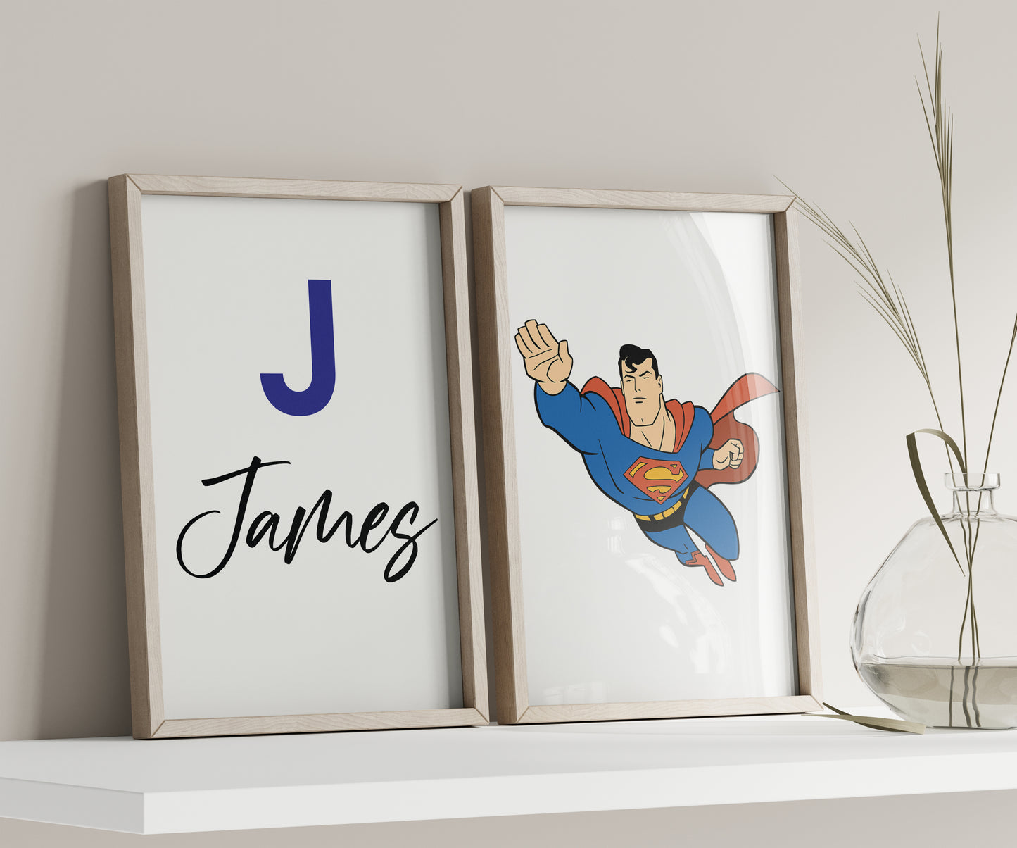 Personalized Superhero Art, Custom Marvel Avengers Print, Kids Name Sign, Heroic Nursery Decor, Watercolor Wall Art, Custom Superhero Print