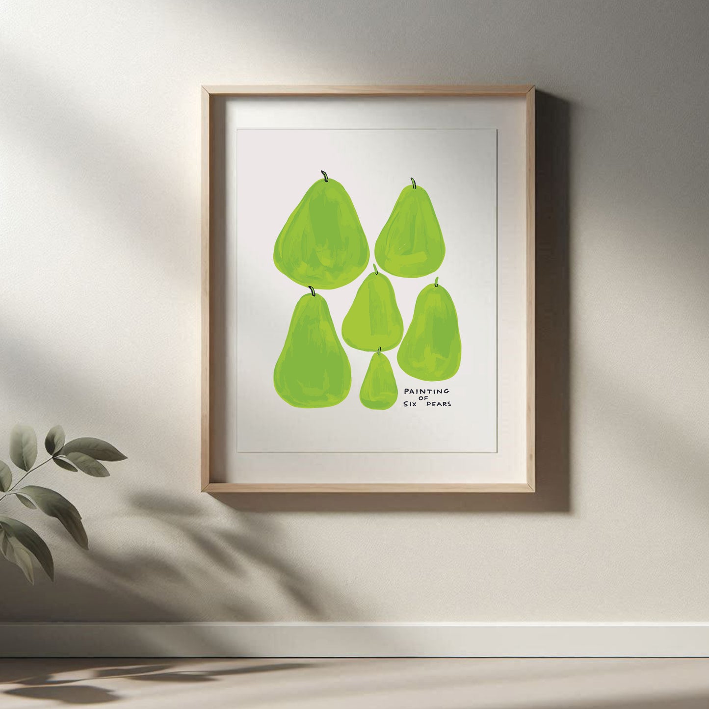 David Shrigley - Painting of Six Pears, Quirky Wall Art, Pop Art Decor, Funny Poster, Contemporary Home Gallery, Humorous Decor, Art