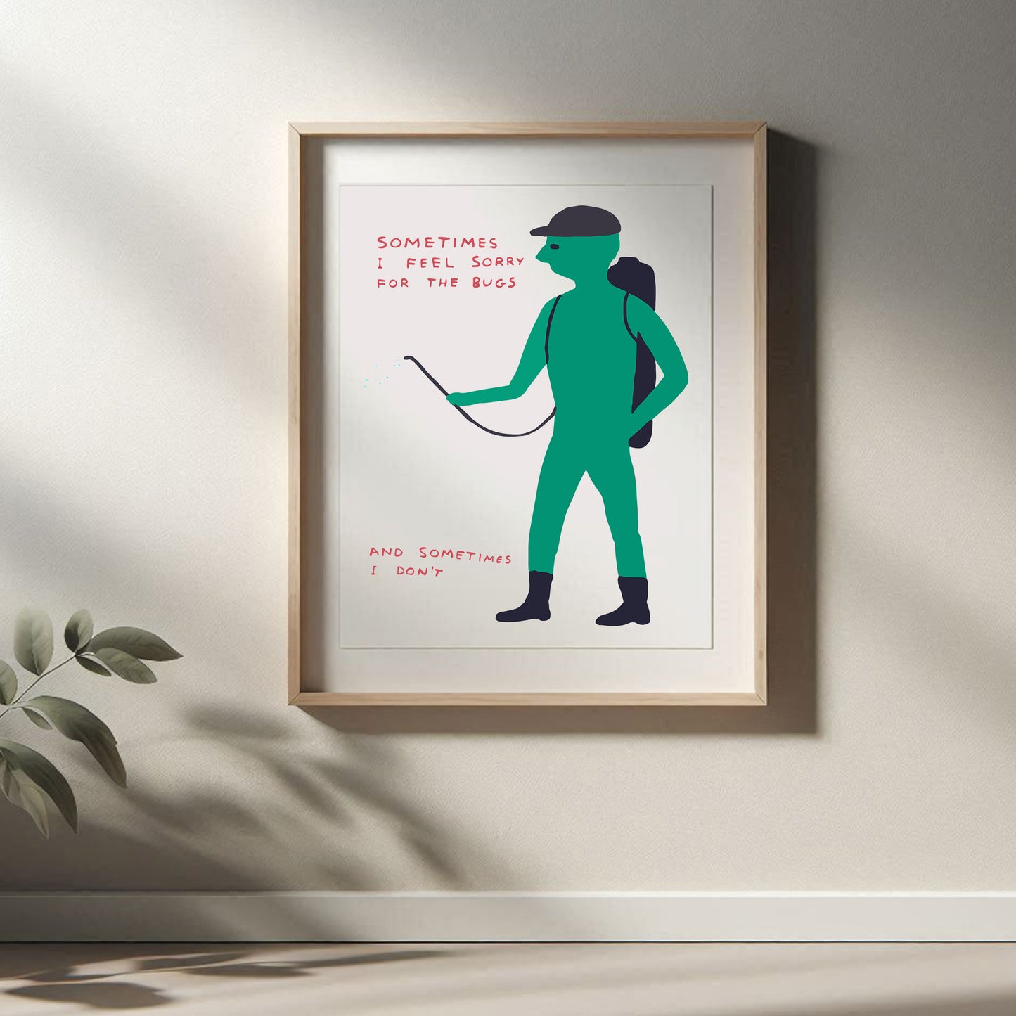 David Shrigley - Sometimes I Feel Sorry For Bugs, Quirky Wall Art, Pop Art Decor, Funny Poster, Contemporary Home Gallery, Humorous Decor