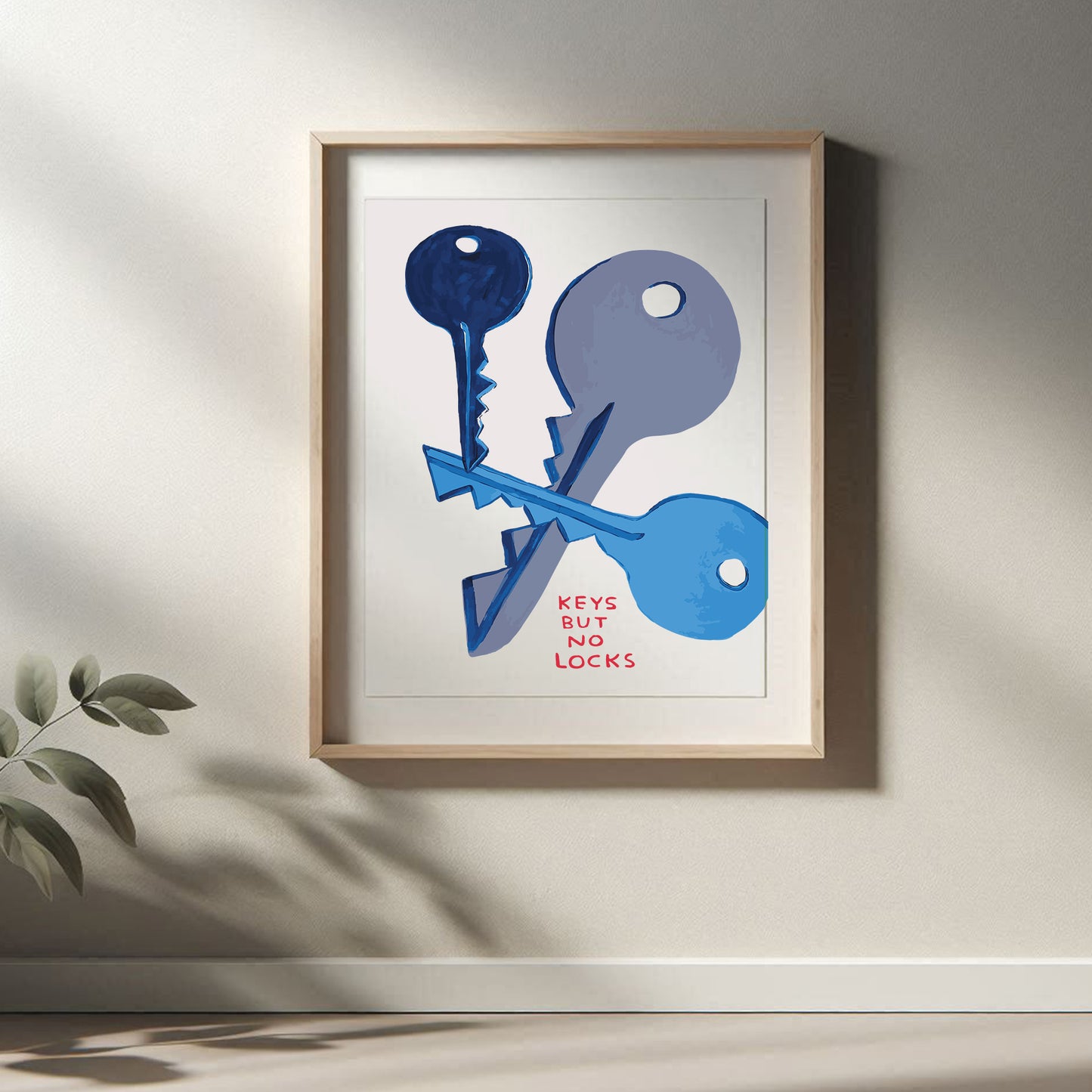 David Shrigley - Keys But No Locks, Quirky Wall Art, Pop Art Decor, Funny Poster, Contemporary Home Gallery, Humorous Decor, Art