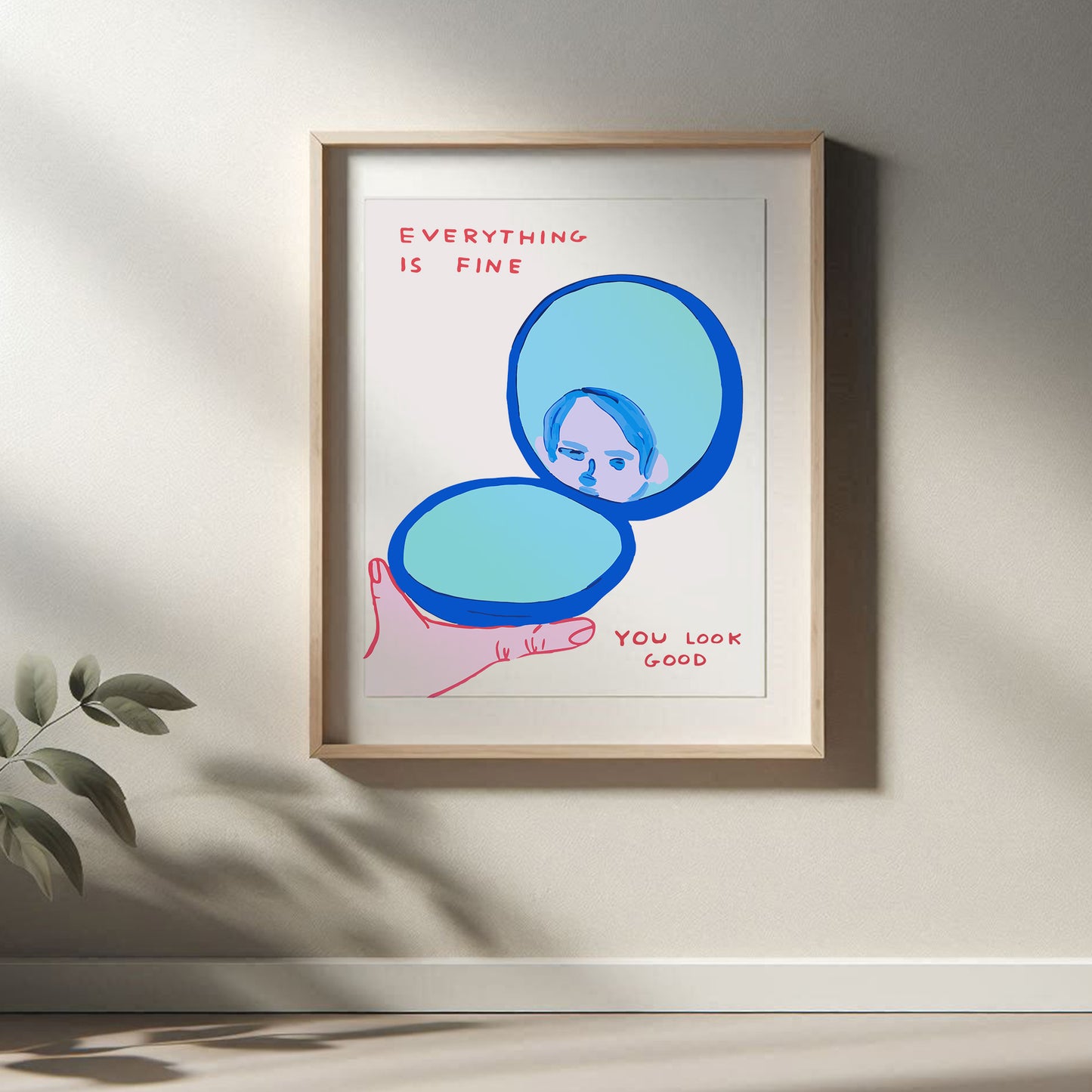 David Shrigley - Everything Is Fine, Quirky Wall Art, Pop Art Decor, Funny Poster, Contemporary Home Gallery, Humorous Decor, Art