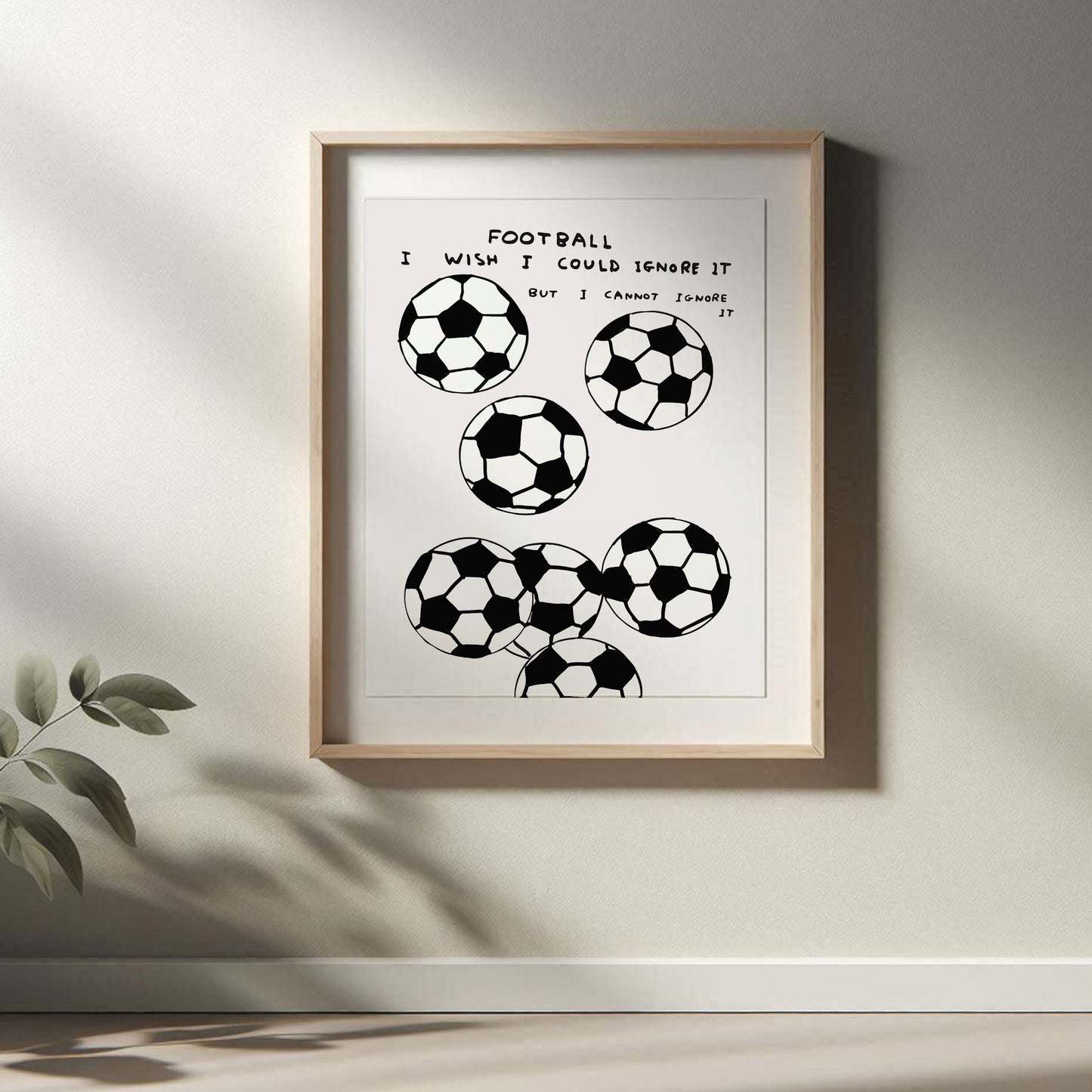 David Shrigley - Football, Quirky Wall Art, Pop Art Decor, Funny Poster, Contemporary Home Gallery, Humorous Decor, Art